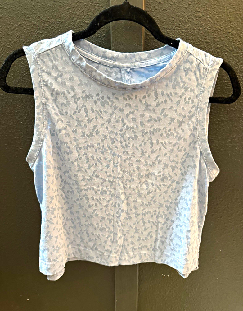All in Motion Women’s Cropped Tank Top M Blue/Gray Animal Print