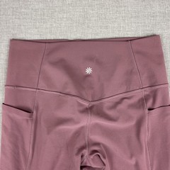 Athleta Leggings Womens M Purple Salutation Stash 7/8 Tight Ankle Pockets Yoga