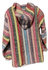 Baja Chic Hoodie Pullover Pocket Boho Colorful Earthbound Trading C2 Size 38-40