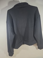 Women’s A New Day Black Sandwash Cropped Full-Zip Sweatshirt Jacket Size Medium