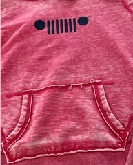 Jeep Hoodie NWT Women’s Small JEDCO Distressed Pink/Tropical Beach 💐Retail $59