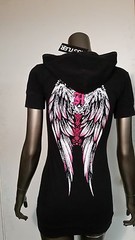 new womens hustler tainted short sleeve hoodie. retail 44.00