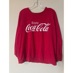 Coca-Cola Red Graphic Sweatshirt Pullover Crewneck Logo Size 1