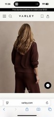 Varley Hawley Half Zip Sweat $150 MSRP Women’s Size Medium Chocolate Walnut