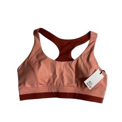 Iris & Ink Coral Mix Sports Bra Athletic Workout Yoga Racerback Medium Support L