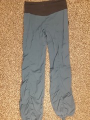 Lululemon Dance Studio II Pants Lined Relaxed High Rise Cinched Teal Womens M