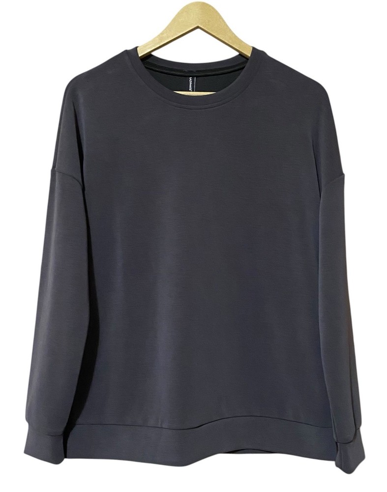LAZYPANTS Womens M Charcoal Pullover Sweatshirt Modal Blend Super Soft NWT