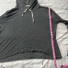 John Galt Brandy Melville Gray Knit Hoodie Women’s One Size Slouchy Pullover Y2K