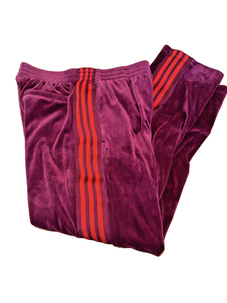 Adidas Ivy Park velour track pants size M Beyoncé Line maroon red