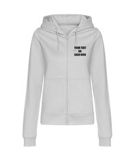 Personalised Printed AWDis Women’s College Full Zip Up Zoodie Custom Text/Logo