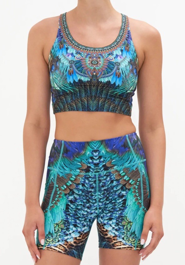 Camilla ‘Moon Dance’ crop top & bike shorts set S/XS