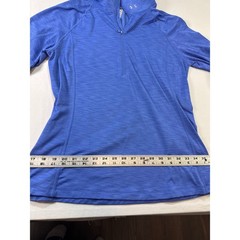 Under Armour ColdGear Womens Large Blue Heathered 1/4 Zip Thumbhole Top L