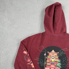Spirited Away Hoodie Women Medium Red Embroidered Studio Ghibli Japan Anime