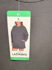Lazypants Women’s Luxe Crewneck Lounge Charcoal Sweatshirt Size XL NWT