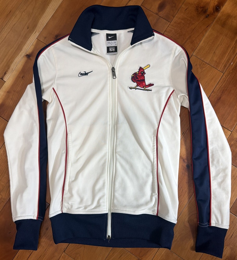 Nike Women’s St Louis Cardinals Cooperstown Track Jacket Size S White Blue MLB
