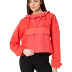 Sweaty Betty Nomad Pullover hooded jacket top Tulip red boxy pocket new NWOT XS