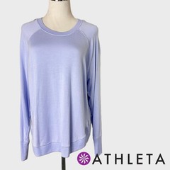 Athleta Mindset Sweatshirt Lavender Blue Modal Pullover LP S/472751-33
