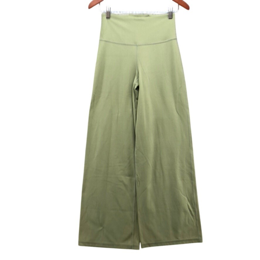 Athleta Elation Wide Leg Pant Womens S Small Green High Rise Yoga Workout Gym