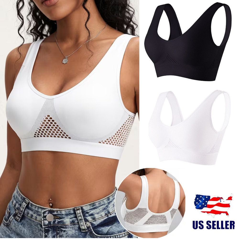 Sports Bra Padded Women Crop Top Running Yoga Fitness Sport Seamless Vest Tank