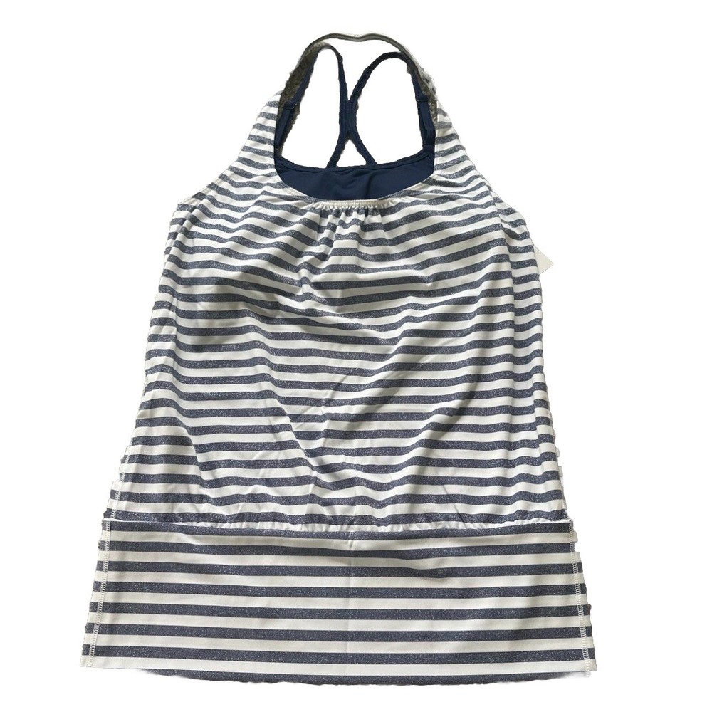 Victoria’s Secret VSX Striped Navy & Black Racerback Tank Top Size Small NWT