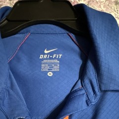 Nike Dri-FIT Women’s Collared Polo Shirt Blue/Orange Solid Short Sleeve M