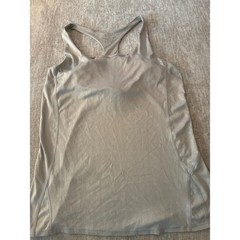 Tahari Sport Womens XL Gray Shimmer Racerback Tank Top with Built-in Shelf Bra