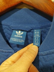 Adidas Originals Women’s Blue Quilted Zip Up Jacket Sz Medium Sports Logo Bold