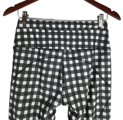 Albion Fit Black Gray & White Checkered Pattern Leggings Size Meas 26 x 23.5