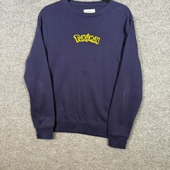 Old Navy x Pokemon Sweatshirt Womens Small Blue Graphic Print Pullover Fleece