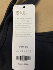 NWT CRZ YOGA Butterluxe Womens Scoopneck Sports Mini Bra Padded XS 0/2 ~ Black