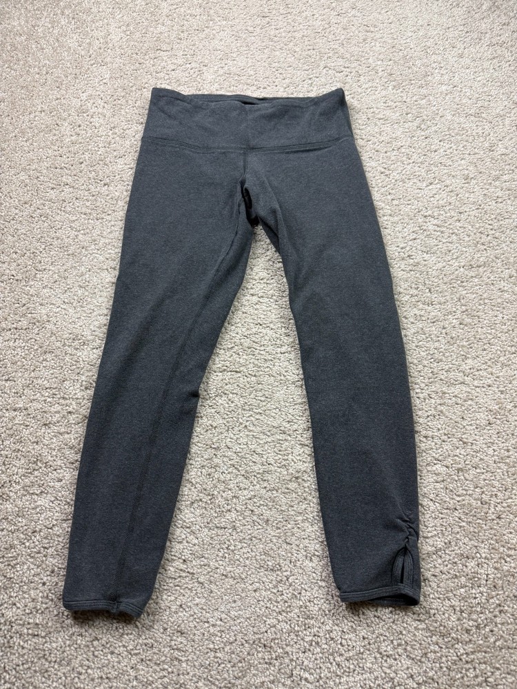 Lululemon Leggings Women Size 6 Gray Activewear Stretch Mid-Rise Cropped