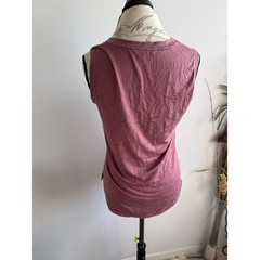 Athleta Womens Mauve Jacquard Palm Leaf V-Neck Tank Top Size M Activewear 2611