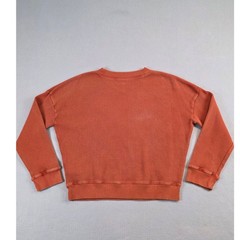 Madewell Womens Burnt Orange Waffle Knit V-Neck Thermal Sweatshirt NO459 Large