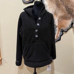 Avalanche Women’s Large Textured Mid Layering Black Hooded Pullover Hike Outdoor