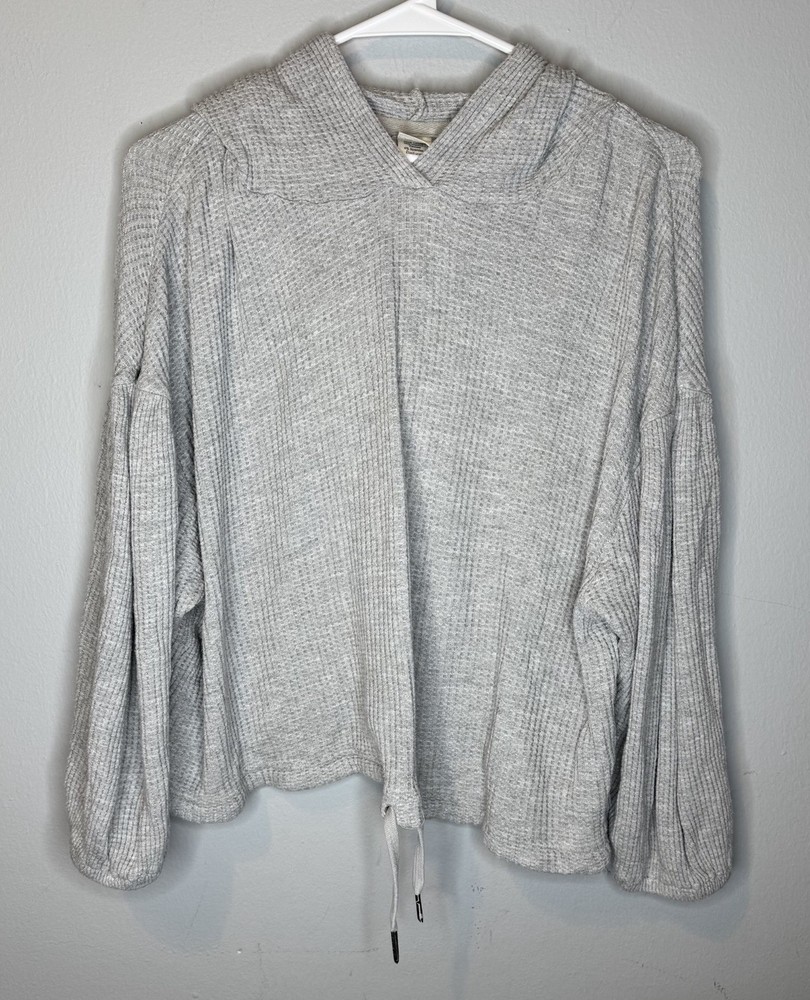 L*Space Women’s Venice Beach Cropped Hoodie Medium Large Grey Viscose Gray