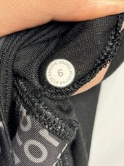 lululemon Energy Logo Sports Bra Black Graphic Text High Neck Long Line Yoga