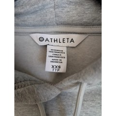 Athleta Forever Fleece Hoodie Womens 2XS Gray Heather Long Sleeve Pullover NWT