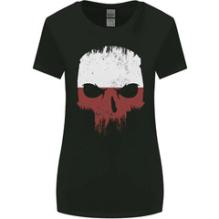 Polish Skull Poland Gym Flag Biker Womens Wider Cut T-Shirt