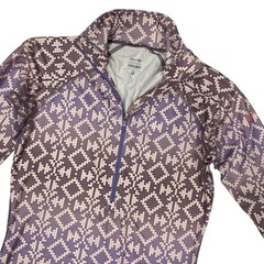 Nike Pro 1/2 Zip Pullover Purple Print Dri Fit Medium Long Sleeve Fitted Stretch