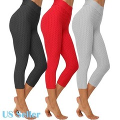 Tik Tok Womens Yoga Pants Anti-Cellulite Push Up Ruched High Waist Leggings Gym