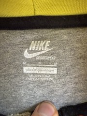 Nike AW77 Sportswear Womens Hoodie Medium Grey Volt Yellow Retro NSW Full Zip