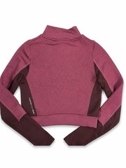 Nike Therma-FIT ADV Cropped 1/4 Zip Mock Neck Long Sleeve Top Pink/Burgundy S
