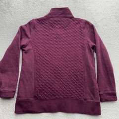 LL Bean Womens Quilted Full Zip Sweatshirt Jacket Plum Purple Size L 508104*
