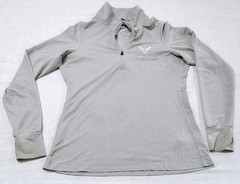Columbia Golf Omni-Wick 1/4 Zip Grey Air Force LS Minimalist Sporty Chic Fitted