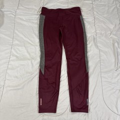 AVIA WOMENS LEGGINGS Metropolis Burgundy Grey Heather RN# 52469 NWOT