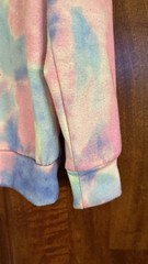 Tie-Dye 1/4 Zip Pullover Sweatshirt Pink Blue White M Polyester Spandex LS