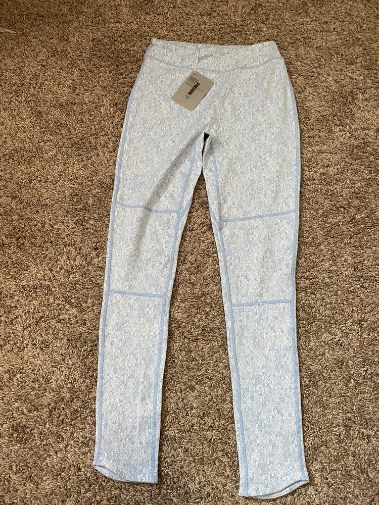 NWT Gymshark Leggings Fleur Texture Light Blue Marl Athletic Gym Women Size M