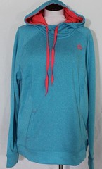 NEW Aqua Blue Orange Trim Sweatshirt Hoodie Women’s XL