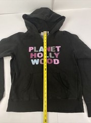 Vintage Planet Hollywood Women’s Hoodie Size Large Embroidered Logo Sweatshirt