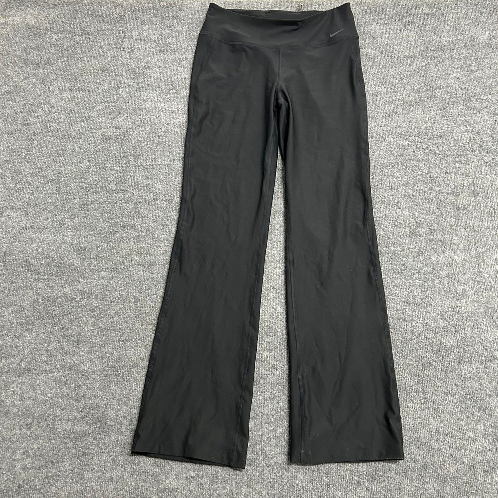 Nike Yoga Pants Womens Size M Black Dri-FIT Flare Leg Activewear Athletic 8855